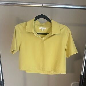 Chartruese  Cropped Polo Top